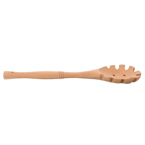 SOLUSTRE Holzlöffel Nudelheber aus Langlebigem Buchenholz Leichtes Küchenutensil mit Glatter Oberfläche für Spaghetti und Pasta Praktischer Servierlöffel für Einfache Portionierung und von SOLUSTRE