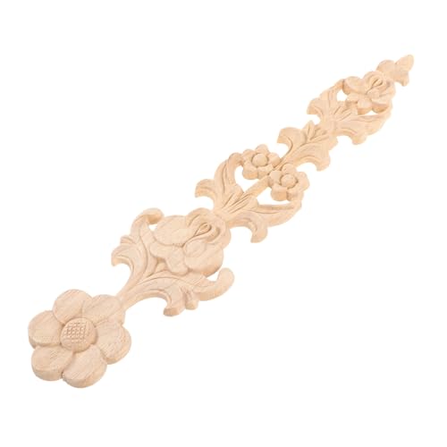 SOLUSTRE Holzornament Möbel Holzschnitzerei Applique Holzdeko Aufsatz Dekor für Schrank Tür Vintage Holzapplikation Wohnmöbel Verzierung von SOLUSTRE