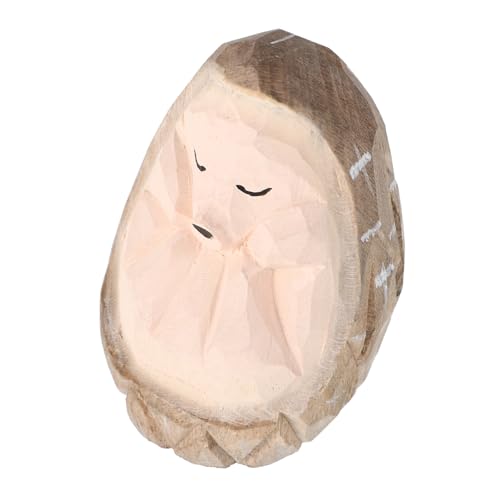 SOLUSTRE Holzschnitzerei Ornamente Tier Ornamente Entzückender Igel Sonnenfänger Ornament Schreibtisch Ornamente Igel Statue Für Draußen Igel Ornament Auto Ornamente Auto von SOLUSTRE