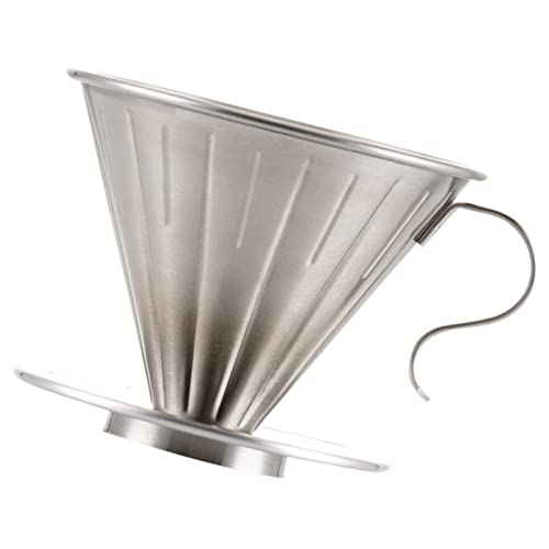 SOLUSTRE Kaffeefilter Becher mit Separatem Ständer für Permanenter Kaffeebereiter Schnelles und Brühen ohne Kaffeesatz Silber von SOLUSTRE