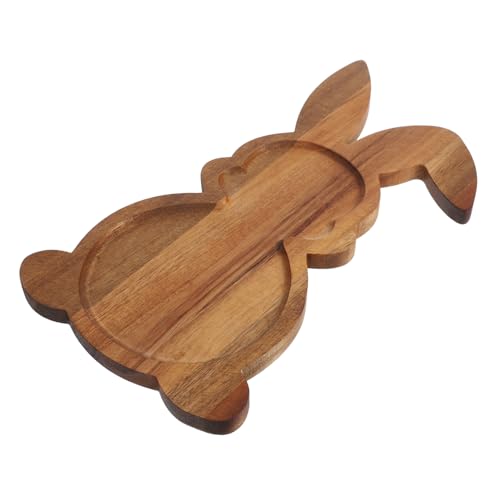SOLUSTRE Kaninchen Tablett Wiederverwendbar Vielseitig Serviertablett Für Osterhasen Süßes Snackbrett Kaninchen Ostereierplatte Essenstabletts Kaninchen Serviertablett von SOLUSTRE