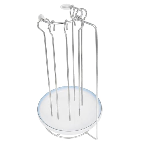 SOLUSTRE Edelstahl-spießständer Zum Grillen Mit Tropfschale Spießhalter Für Kebabs Und Fleisch Aus Praktisches Grillzubehör Für Camping Und Feiern von SOLUSTRE