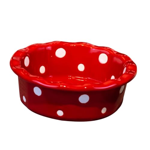 SOLUSTRE Keramik Backschale mit Punkten Kleine Dessert und Mousse Schale Hochwertige Backform für Kuchen Pudding Vielseitig für Salate und Obst Glatte Ränder Hitzebeständig von SOLUSTRE