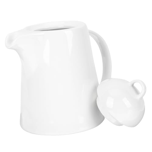 SOLUSTRE Keramik Kaffeekanne Weißer Porzellan Kaffeezubereiter mit Ergonomischem Griff Hitzebeständig und Leicht für Zuhause und Kaffeezubereitung Langlebiges Material für Kaffeeliebhaber von SOLUSTRE