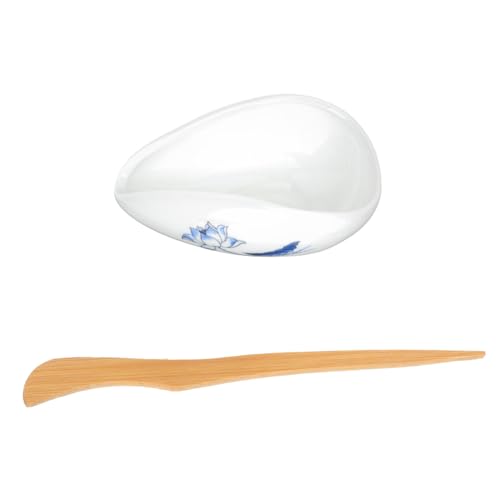 SOLUSTRE Keramik Teelöffel mit Schale Leichter Loser Tee Löffel mit Praktischem Design Passend für Teeaufbewahrung Vielseitig für Zuhause und Büro Spülmaschinenfest und Handlich von SOLUSTRE