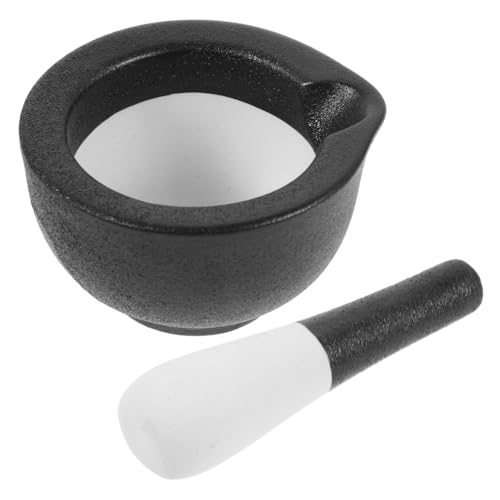 SOLUSTRE Keramik und Stößel Set Ergonomischer Mini Schleifschüssel mit Glatter Oberfläche für Küchen und Apothekengebrauch Vielseitig zum Zerkleinern von Gewürzen und Tabletten Komfortabel von SOLUSTRE