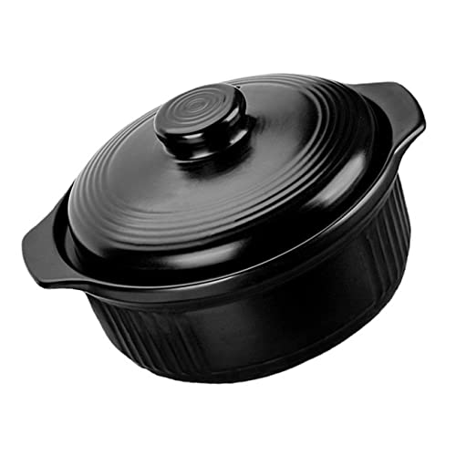 SOLUSTRE Keramischer Schmortopf mit Deckel Hochtemperaturbeständiger Auflaufform für Person Dampfventil Einfach zu Reinigen für Küche und Gastronomie von SOLUSTRE