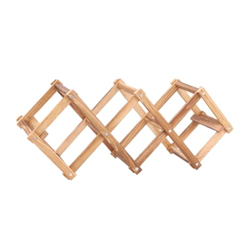 SOLUSTRE Klappbares Weinständer Regal aus Massivem Holz Weinhalter in Carbon braun Platzsparend und Dekorativ für Wohnzimmer Küche Bar und Büro Vielseitige Lagerung und Stilvolle von SOLUSTRE