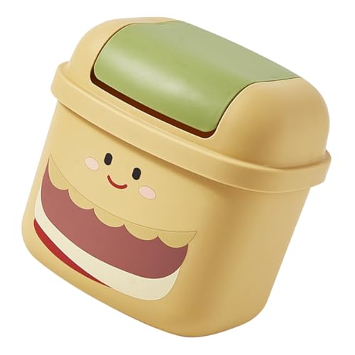 SOLUSTRE Kleiner Desktop-mülleimer Hamburger Design aus Robustem Kunststoff mit Flip-deckel Kompakter Abfallbehälter für Schreibtisch Geruchsneutral für Büro und Zuhause SOLUSTRE Kleiner Desktop-mülleimer Hamburger Design aus Robustem Kunststoff mit Flip-deckel Kompakter Abfallbehälter für Schreibtisch Geruchsneutral für Büro und Zuhause von SOLUSTRE