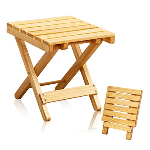 SOLUSTRE Holz Klapptisch Für Draußen Tragbarer Picknicktisch Quadratischer Beistelltisch Aus Holz Robust Und Wetterfest Für Garten Balkon Und Camping von SOLUSTRE