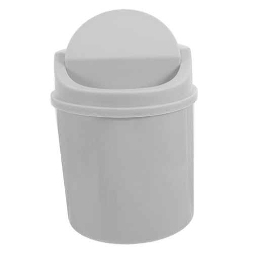 SOLUSTRE Kleiner Tischmülleimer mit Schwingdeckel Volumen Kompakter Mini Abfalleimer für Schlafzimmer Büro und Schminktisch Platzsparender Desktop Papierkorb von SOLUSTRE
