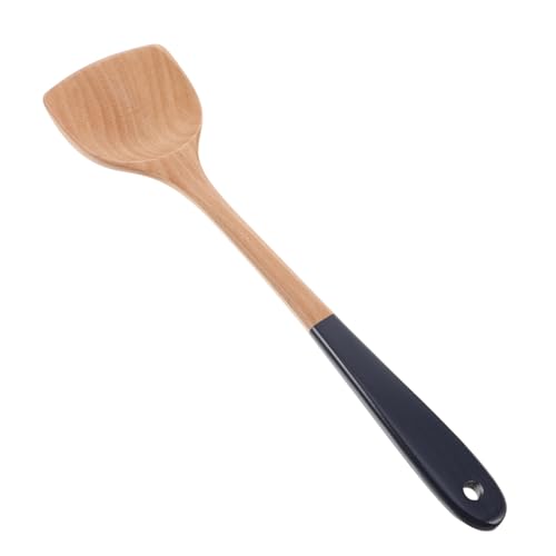 SOLUSTRE Kochen Holzspatel Für Pfannen Leichte Rutschfeste Wender Aus Robustem Buchenholz Für Beschichtete Kochgeschirr Küchenutensil Für Pfannkuchen Und Braten von SOLUSTRE