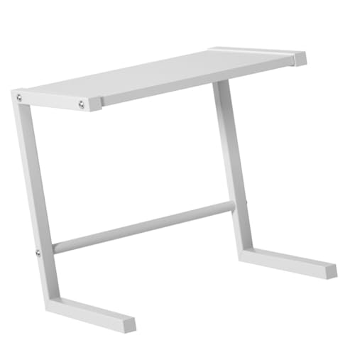 SOLUSTRE Kompakter Höhenverstellbarer Metall Ofenständer Küchenorganizer für Mikrowelle und Backofen Stabiler Kleiner Tischregalhalter zur Platzsparenden Aufbewahrung Arbeitsplatte von SOLUSTRE