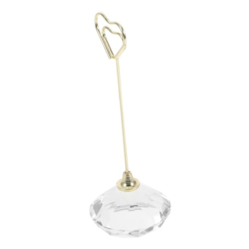 SOLUSTRE Kristall Fotohalter Herzform Memo Clip Tischkartenhalter für Büro und Zuhause Transparenter Diamant Sockel Vielseitig für Fotos Notizen Karten Eleganter Schreibtisch Organizer aus von SOLUSTRE