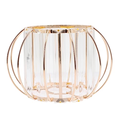 SOLUSTRE Kristall Lampenschirm Deckenleuchte Schutzschirm Pendelleuchte Wohnzimmerlampe Goldfarbig für Esszimmer Schlafzimmer Bar Restaurant von SOLUSTRE