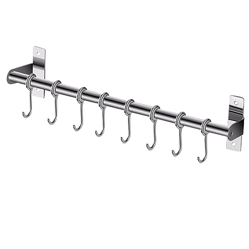 SOLUSTRE Küchenhaken aus Selbstklebend ohne Bohren Multifunktionale Hakenleiste für Handtücher Kleidung und Utensilien im Badezimmer Küche Silber Haken von SOLUSTRE