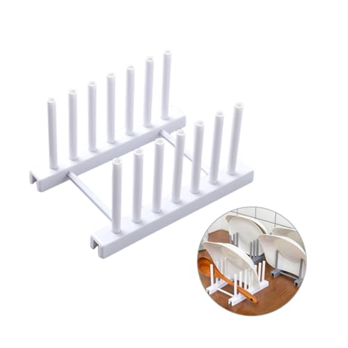 SOLUSTRE Küchenorganizer Tellerständer Weiß Platzsparend Abtropfgestell für Schalen Schneidebretter und Backbleche Praktisch und Langlebig von SOLUSTRE