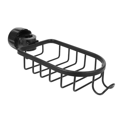 SOLUSTRE Küchenspüle Schwammhalter aus Aluminium und Abs Hängendes Wasserhahn organizer Regal mit Haken Rostfrei Robust Platzsparend Geeignet für Spültücher und Küchenutensilien Modernes von SOLUSTRE