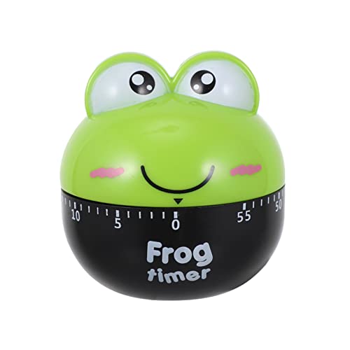 SOLUSTRE Küchentimer Cartoon Frosch Form Mechanisch 60 Minuten Küchenwecker Kurzzeitmesser Eieruhr Backen Kochen Kurzzeitwecker für Kochen Lernen Einweihungsgeschenk Grün von SOLUSTRE