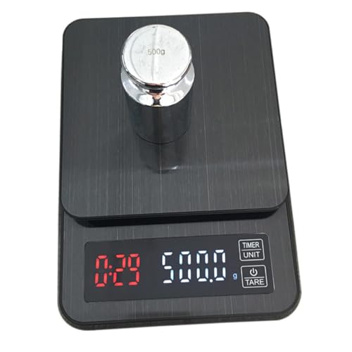 SOLUSTRE Küchenwaage mit Timer Präzisions Elektronik Multifunktionale Digitale für Backen Kochen Kaffeewiegen USB Betrieben Schwarz ohne Batterien von SOLUSTRE