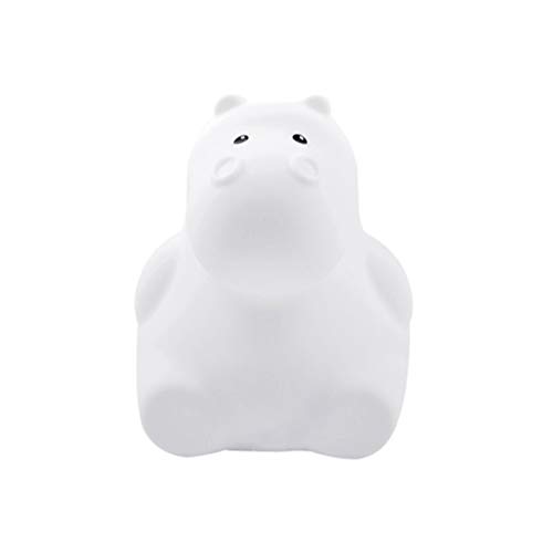 SOLUSTRE Nachttischlampe LED für Kinder Batterie Powered Hippo Licht Multicolor Nettes Kindergarten Lichter mit Warm Glow für Kinder Baby Kindergarten Nachtlampe von SOLUSTRE