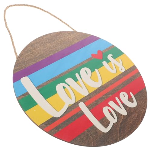 SOLUSTRE Pride Dekoration Regenbogen Türschild Holz Hängendes Schild Für Pride Month Haustür Deko Langlebiges Schild Für LGBT Feierlichkeiten Dekoration Für Zuhause Cafés Bars Und von SOLUSTRE