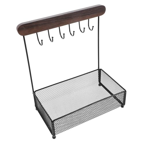 SOLUSTRE Halskettenhalter Aus Edelstahl Für Schreibtisch Und Küche Regal Mit Haken Für Accessoires Organizer Für Eingangsbereich Und Arbeitsplatte Tisch-Regal Für Schmuck Und von SOLUSTRE