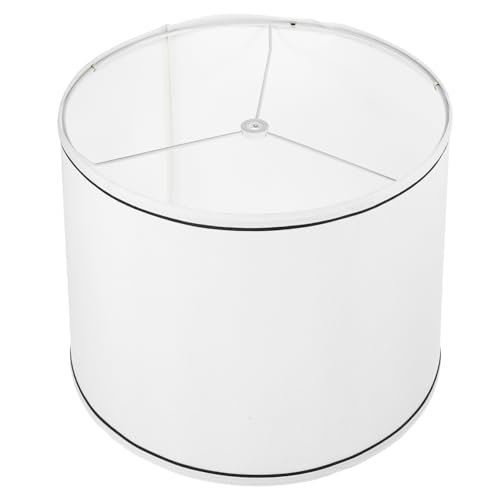 SOLUSTRE Lampenschirm Modern Living Retro Trommel Dekorativ Schlafzimmer Zylinder Grau Rund Tischform Nur Rand Kreis Geriffelt Stoff Deckenlampenschirm Zum Aufhängen Party Rustikal Groß von SOLUSTRE