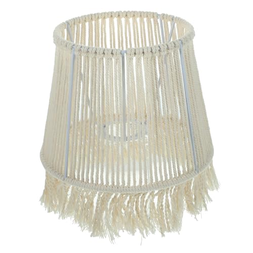 SOLUSTRE Macrame Lampenschirm aus Baumwollseil Handgefertigter Lampenschirm für Steh Tischlampen Wohnliches Dekor für Schlafzimmer und Wohnzimmer SOLUSTRE Macrame Lampenschirm aus Baumwollseil Handgefertigter Lampenschirm für Steh Tischlampen Wohnliches Dekor für Schlafzimmer und Wohnzimmer von SOLUSTRE