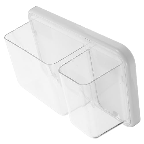 SOLUSTRE Magnetische Kühlschrank Organizer Box Transparent Fächig Stark Haftend zur Aufbewahrung von Gewürzen und Snacks für Kühlschränke Waschmaschinen und Metalloberflächen von SOLUSTRE