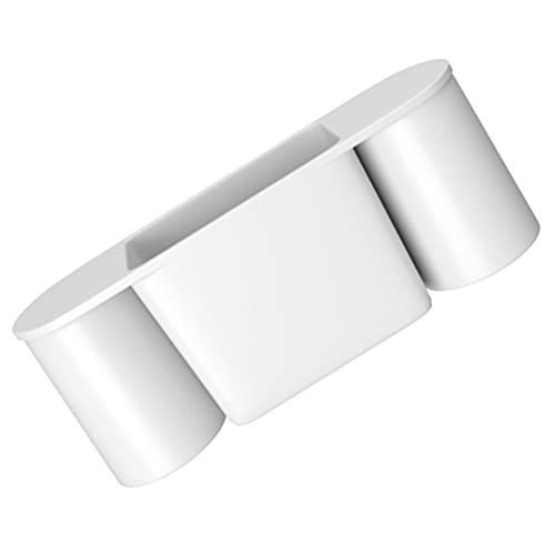 SOLUSTRE Magnetischer Wandmontierter Zahnputzbecherhalter mit Zahnbürsten und Zahnpastahalter Bohrfreies Design Schnelle Wasserableitung Weiß Platzsparend für Badezimmerorganisation von SOLUSTRE