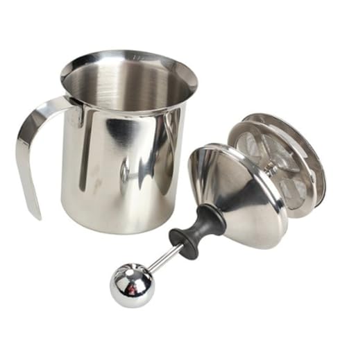 SOLUSTRE Manueller Edelstahl Milchaufschäumer mit Doppelnetz für Cremigen Milchschaum Hitzebeständigem Griff für Latte Cappuccino und Kaffeezubereitung zu Hause SOLUSTRE Manueller Edelstahl Milchaufschäumer mit Doppelnetz für Cremigen Milchschaum Hitzebeständigem Griff für Latte Cappuccino und Kaffeezubereitung zu Hause von SOLUSTRE