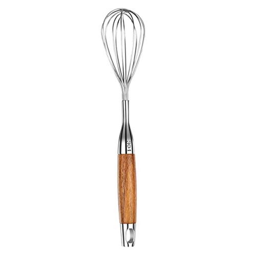 SOLUSTRE Manueller Eiermischer mit Holzgriff Effizienter und Praktischer Handmixer für Eier und Sahne Küchenhelfer für Schnelles und Müheloses Verquirlen von SOLUSTRE