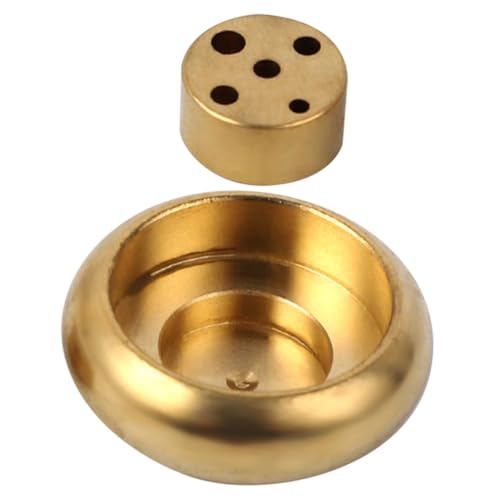 SOLUSTRE Messing Räucherstäbchenhalter Trommel Design Runde Räucherschale mit Löchern Kreativer Desktop Tischdekoration Zen Räuchergefäß für Zuhause und Büro von SOLUSTRE