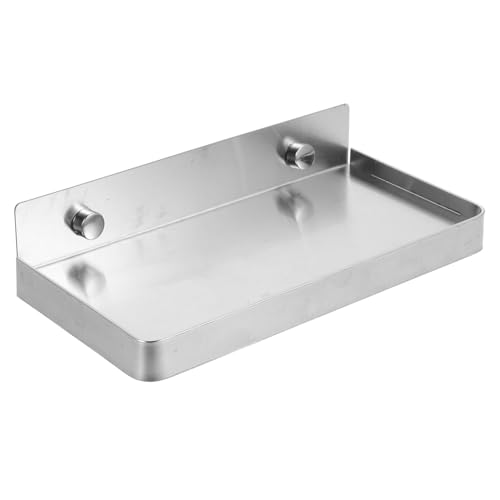 SOLUSTRE Metall Handy Wandregal Klebstofffrei Kleines Schwebendes Wandregal für Badezimmer Rostfreier Platzsparender Telefonhalter und Wischregal Vielseitig Nutzbar Sicher und Langlebig von SOLUSTRE