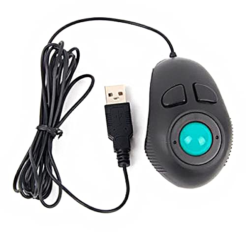 SOLUSTRE Mice Mouses Trackball, Trackball Mäuse mit Handheld 4D Tragbarem Draht, Mini USB Wired Trackball für Büro, Zuhause, Schwarze Mäuse Trackball von SOLUSTRE