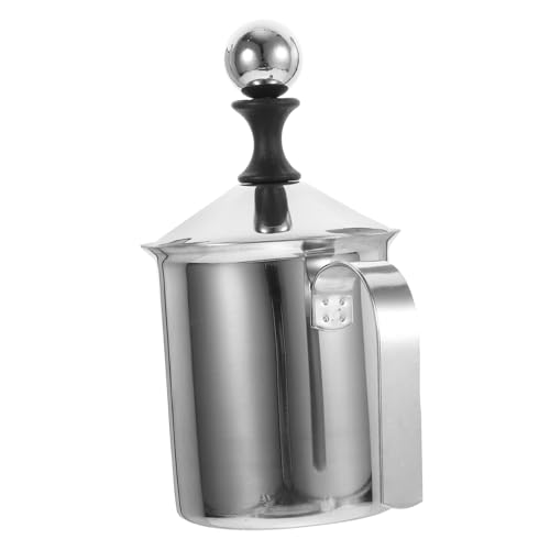 SOLUSTRE Milchaufschäumer Handbetrieben mit Doppel Mesh Sieb Manueller Milchfrother für Cappuccino Vielseitig Einsetzbar mit Griff Spülmaschinenfest für Kaffee und Mandelmilch von SOLUSTRE