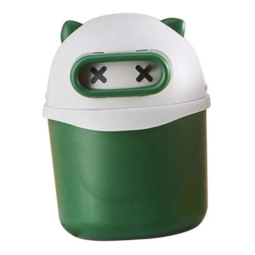 SOLUSTRE Mini Desktop Mülleimer mit Deckel Niedlicher Panda Schwingdeckel Abfalleimer Kompakter Tischabfallbehälter für Büro Küche Schlafzimmer Geruchsdicht und Platzsparend Dunkelgrün SOLUSTRE Mini Desktop Mülleimer mit Deckel Niedlicher Panda Schwingdeckel Abfalleimer Kompakter Tischabfallbehälter für Büro Küche Schlafzimmer Geruchsdicht und Platzsparend Dunkelgrün von SOLUSTRE