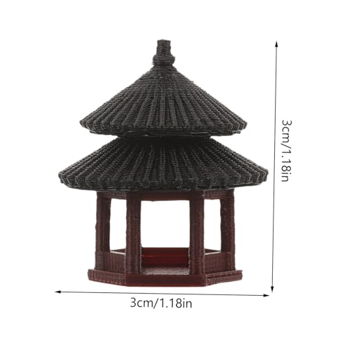 SOLUSTRE Miniatur Pavillon Statue Aquarium Dekoration Langlebiges Wasserdichtes Garten Ornament Glänzende Oberfläche Leicht und Tragbar Japanische Gartenfigur für Bonsai und von SOLUSTRE