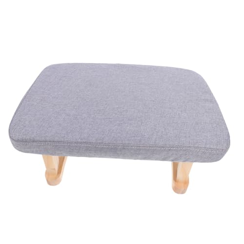SOLUSTRE Moderner Gepolsterter Fußhocker mit Stabilen Holzbeinen Kompakter Sitzhocker für Wohnzimmer Schlafzimmer Büro Vielseitiger Niedriger Sitz und Wechselbank für und Stil von SOLUSTRE