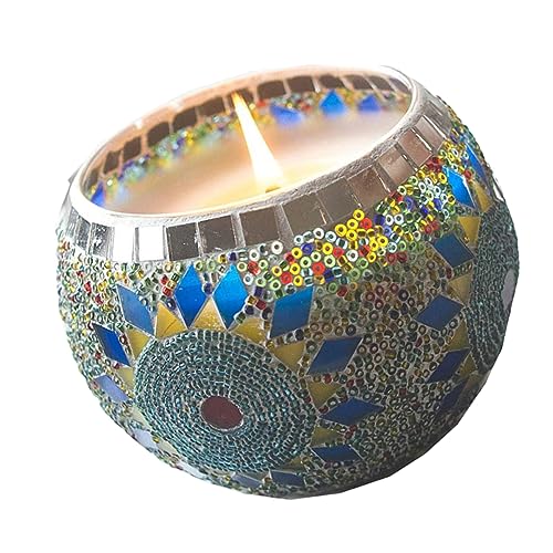 SOLUSTRE Mosaikglas Kerzenhalter Sonnenblumenmuster Handgefertigter Teelichthalter aus für Hochzeit Tischdeko Valentinstag Dekoration ohne Kerze SOLUSTRE Mosaikglas Kerzenhalter Sonnenblumenmuster Handgefertigter Teelichthalter aus für Hochzeit Tischdeko Valentinstag Dekoration ohne Kerze von SOLUSTRE