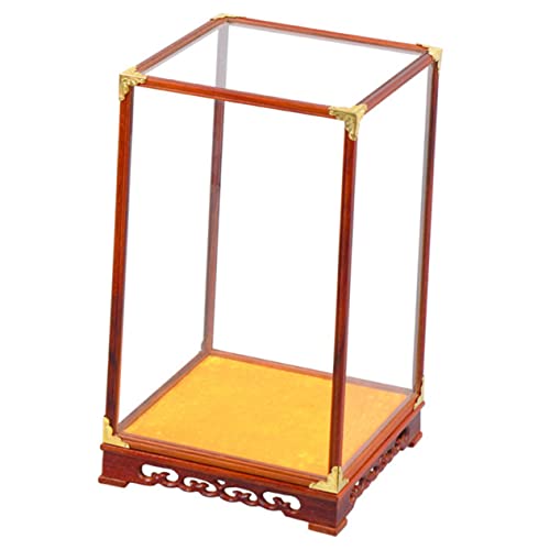 SOLUSTRE Multifunktionale Glasvitrine für Buddha Statuen Staubdichte Aufbewahrung Design für Sammlerstücke Geeignet für Wohnräume und Kinderzimmer Hochtransparentes Material für Optimale von SOLUSTRE