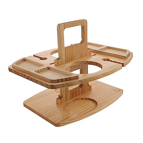 SOLUSTRE Multifunktionales Holz Weinflaschenhalter und Snacktablett Tragbares Outdoor Picknick Regal für Zwei Flaschen Zwei Gläser Vier Snackfächer Schnell Montierbar Dekoratives SOLUSTRE Multifunktionales Holz Weinflaschenhalter und Snacktablett Tragbares Outdoor Picknick Regal für Zwei Flaschen Zwei Gläser Vier Snackfächer Schnell Montierbar Dekoratives von SOLUSTRE