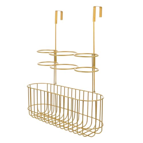 SOLUSTRE Multifunktionales Wandregal aus Robustem Metall mit Goldfarbenen Ringen Platzsparendes Aufbewahrungs Ablageregal für Wohnzimmer Küche und Bad Langlebiges Sundries halter Organizer von SOLUSTRE