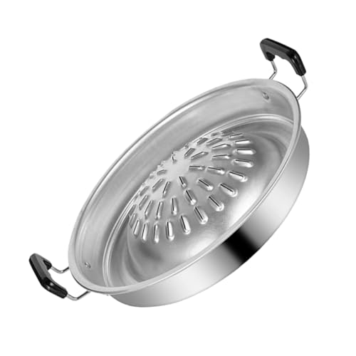 SOLUSTRE Outdoor Grillpfanne Extra Dicke Bbq Pfanne mit Glatten Runden Kanten Gleichmäßiger Wärmeverteilung für Fleisch Gemüse Fisch Party Camping und Familiengrill von SOLUSTRE