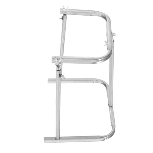 SOLUSTRE Outdoor Müllsackhalter aus Metall Stabiler Gartensackständer für Laub und Gartenabfälle Tragbarer Müllbeutelhalter für Camping und Landwirtschaft Silberner Kompakter Bag Support von SOLUSTRE