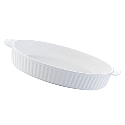 SOLUSTRE Ovaler Keramischer Auflaufform mit Doppelgriffen Hitzebeständig Antihaftbeschichtet für Aufläufe Lasagne Gemüsebraten und Vielseitiges Servieren im Alltag von SOLUSTRE
