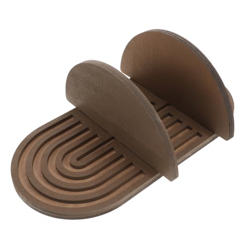SOLUSTRE Ovaler dekorativer Rahmen schwebendes Eckregal Retro-Regale Zimmerdekoration Boho kleine schwebende Regale für die Wand Badezimmer-Eckregal kleines Schweberegal hölzern Kaffee von SOLUSTRE