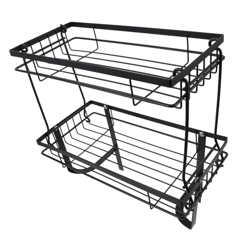 SOLUSTRE Over The Toilet Storage Shelf Doppellagiges Abnehmbares Badregal mit No-Drill-Installation Moderner Organizer für Home Dorm Hotel Vielseitiger Stauraum Toilette Schwarz von SOLUSTRE