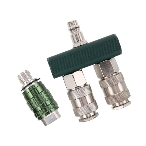 SOLUSTRE Pneumatischer Schnellkupplungs-verteiler aus Metall Luftschlauch-splitter für Kompressor Robuster Air Pipe Quick Coupler Zuverlässige Druckluftanschlüsse von SOLUSTRE